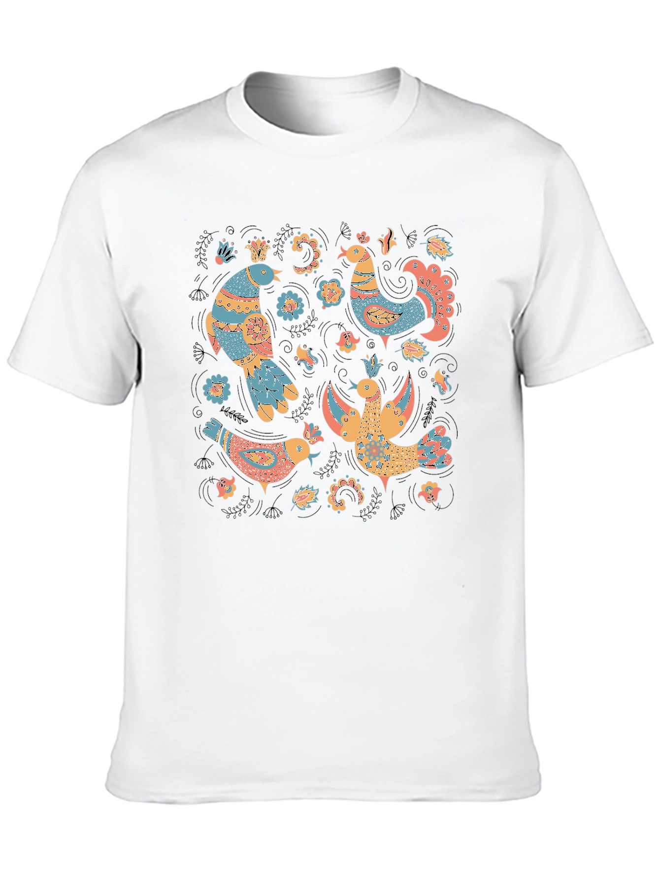 Whimsical Folk Art Bird T-Shirt