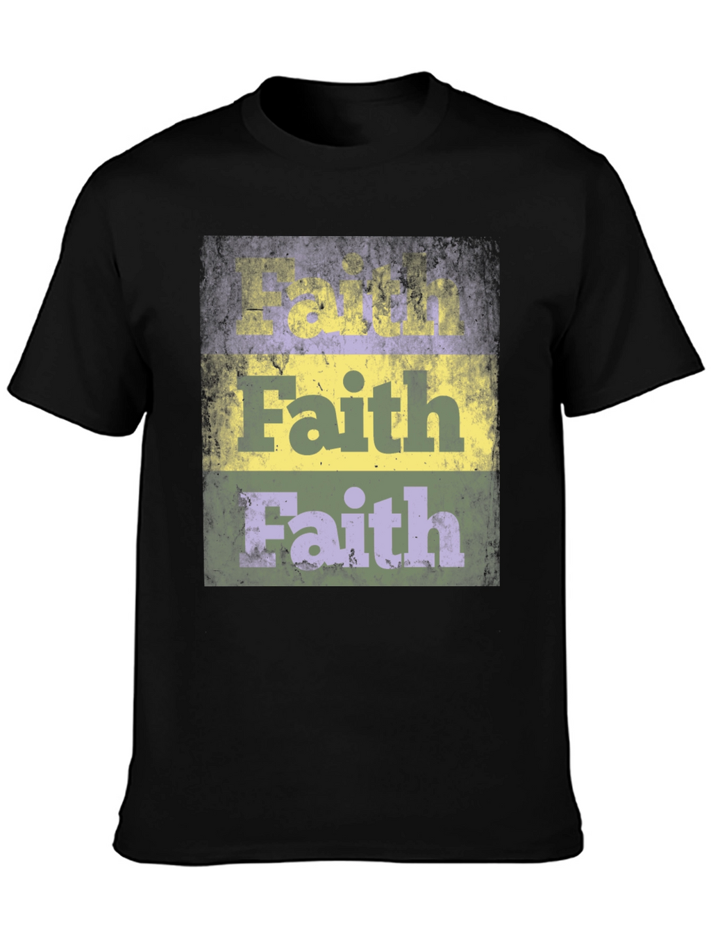 Faith Distressed Graphic Print Black T-Shirt