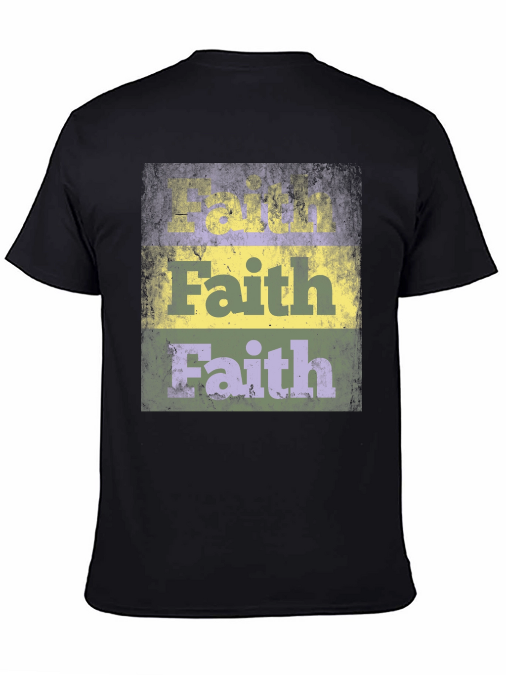 Faith Distressed Graphic Print Black T-Shirt