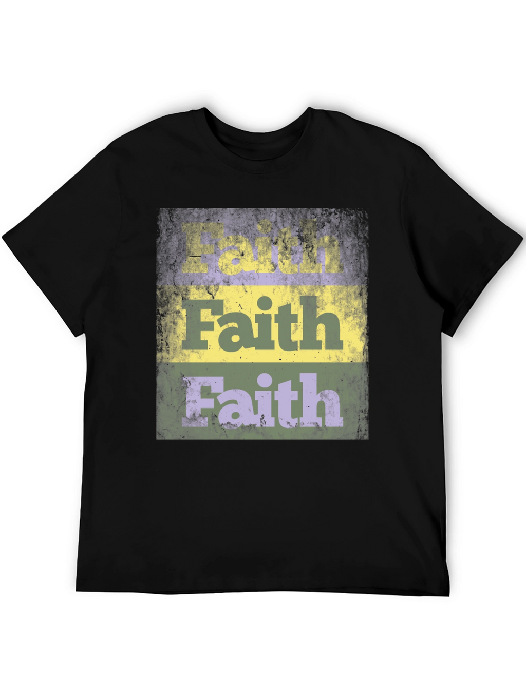 Faith Distressed Graphic Print Black T-Shirt