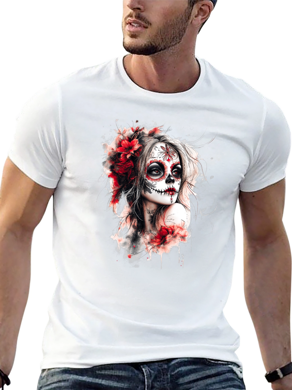 Sugar Skull Woman Graphic T-Shirt