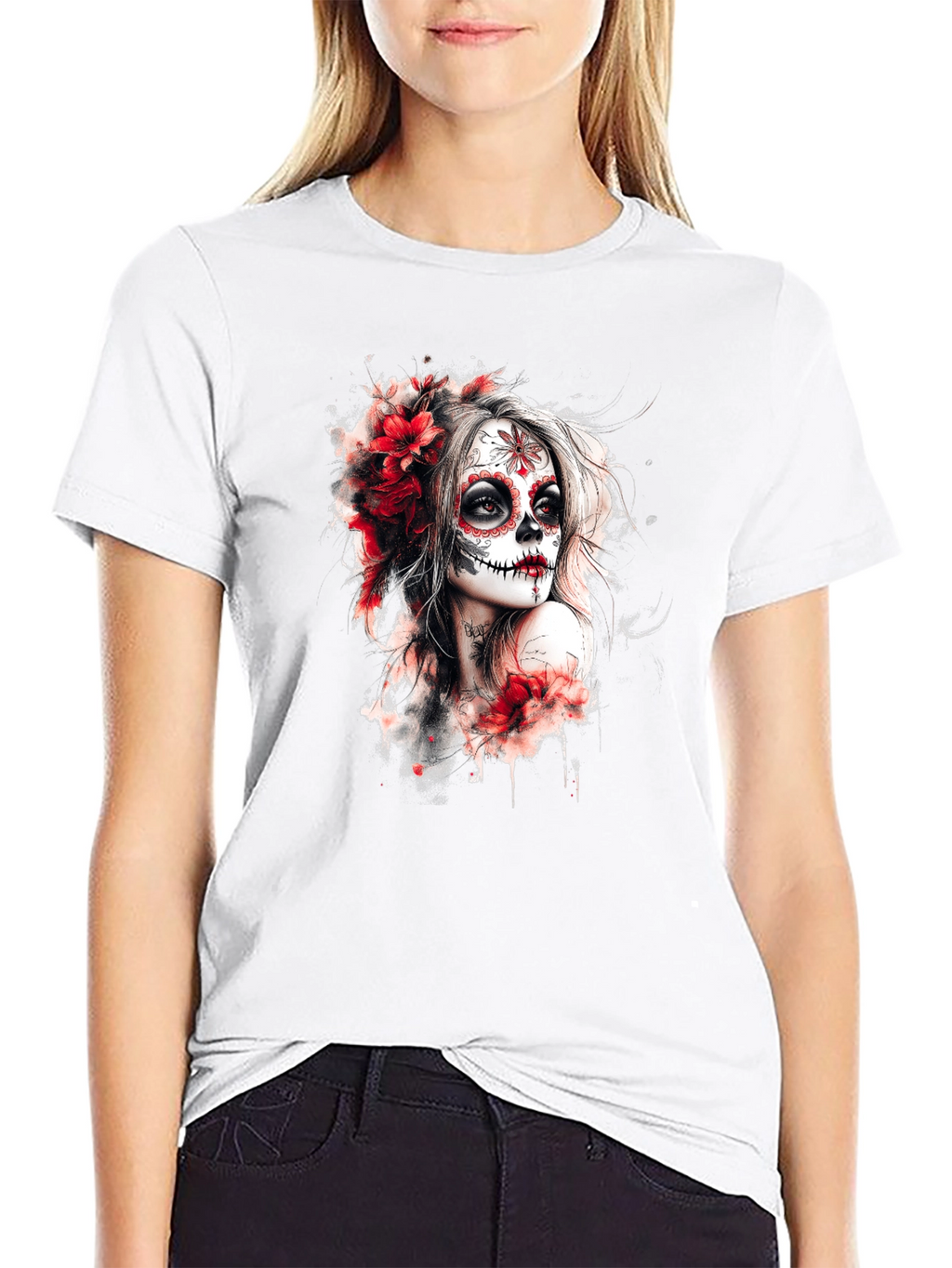 Sugar Skull Woman Graphic T-Shirt