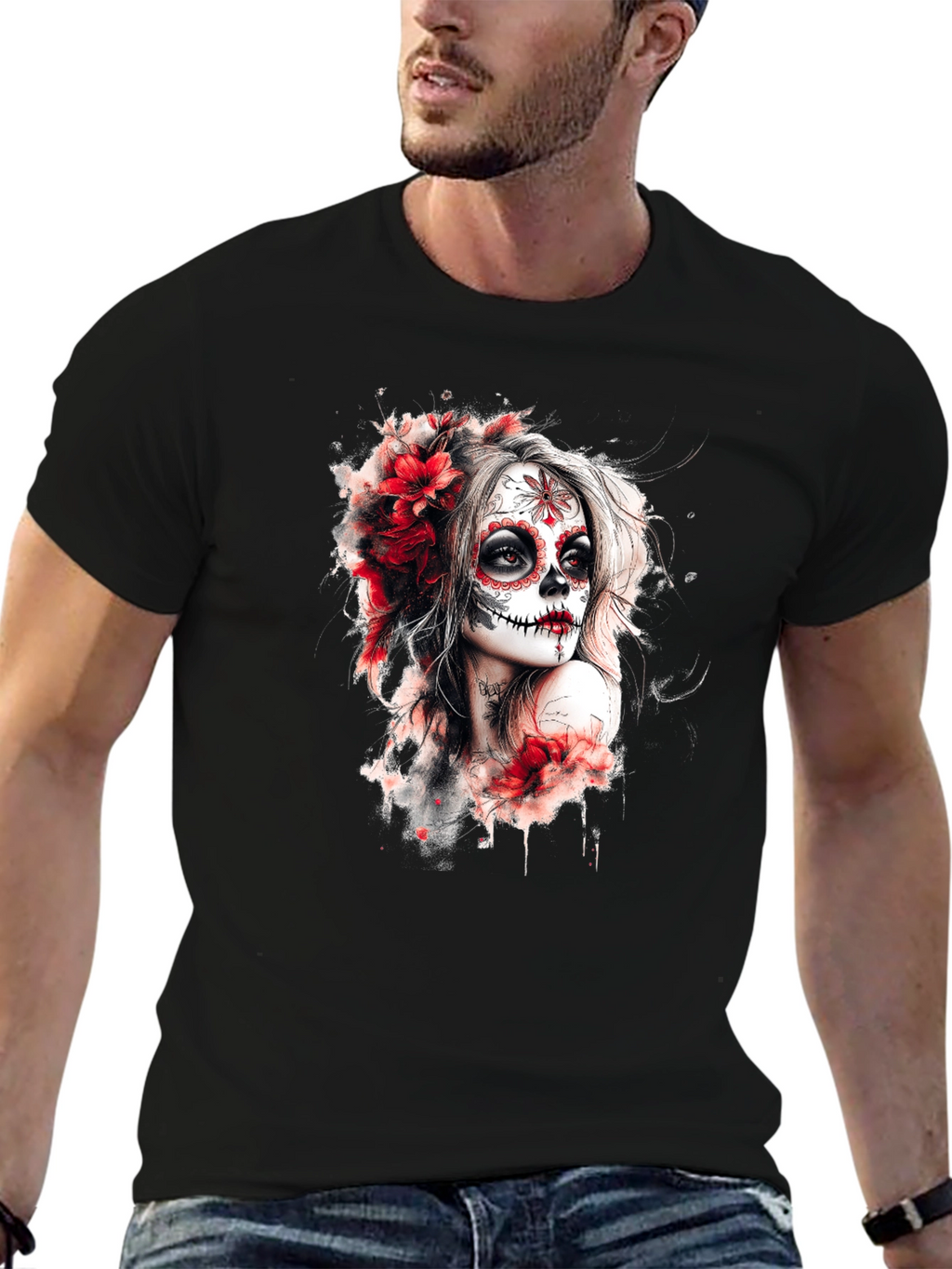Sugar Skull Woman Graphic T-Shirt