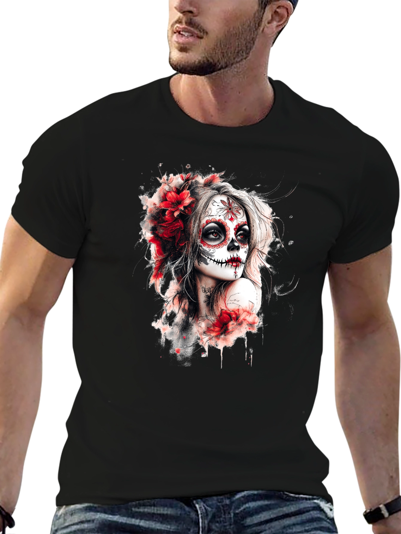 Sugar Skull Woman Graphic T-Shirt