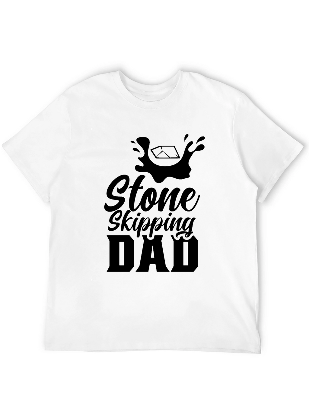Stone Skipping Dad Black Graphic Tee