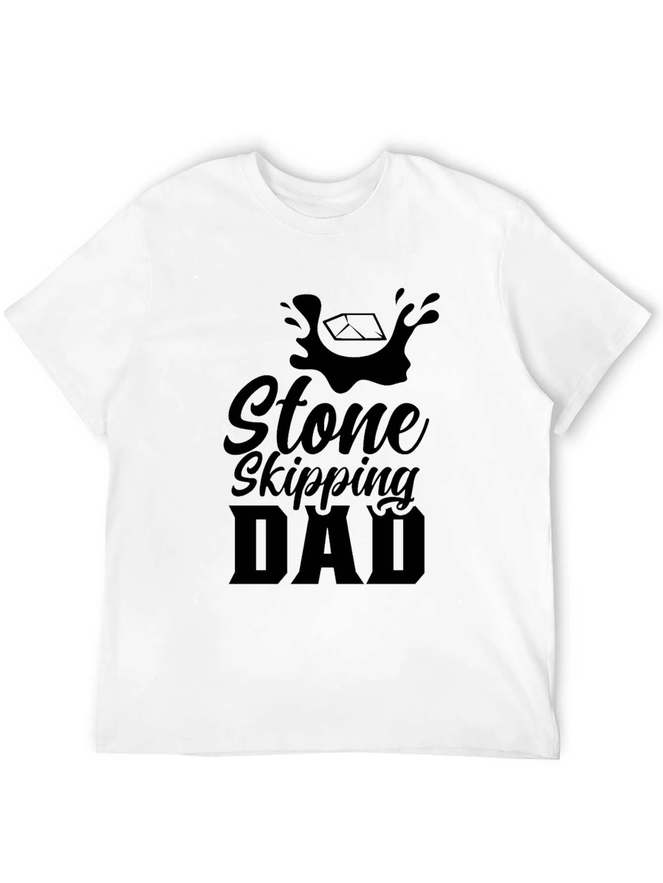 Stone Skipping Dad Black Graphic Tee