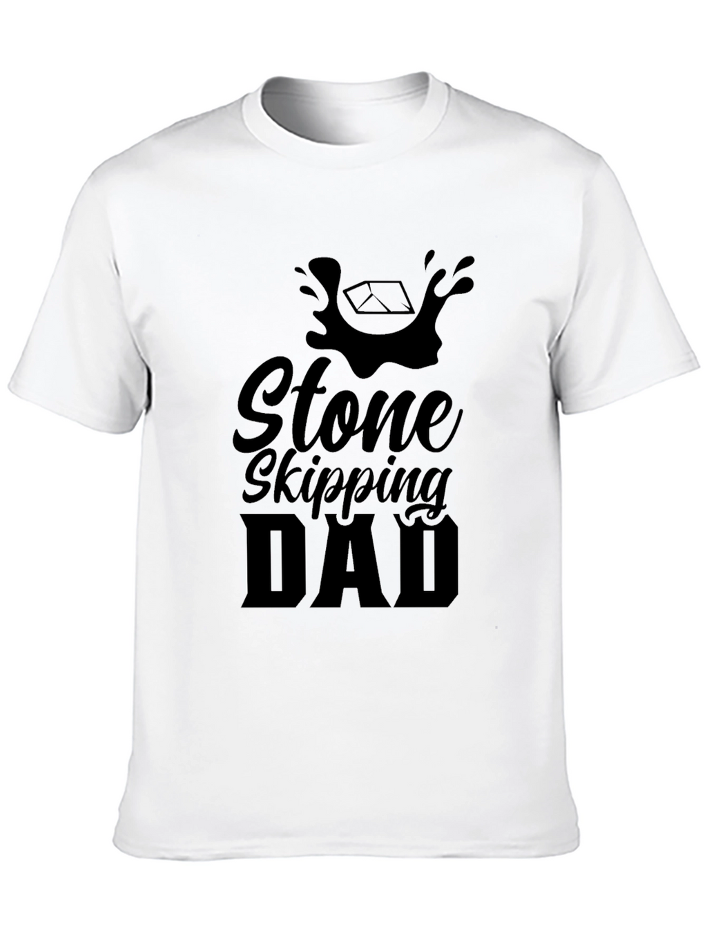 Stone Skipping Dad Black Graphic Tee