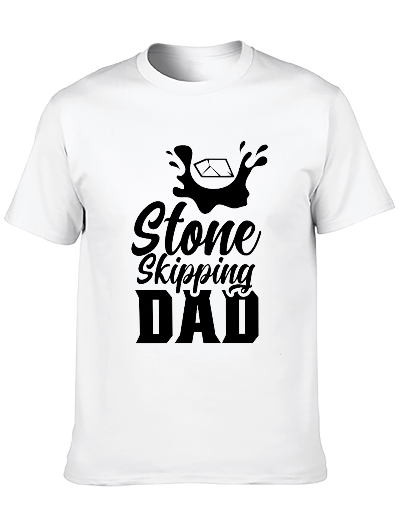 Stone Skipping Dad Black Graphic Tee
