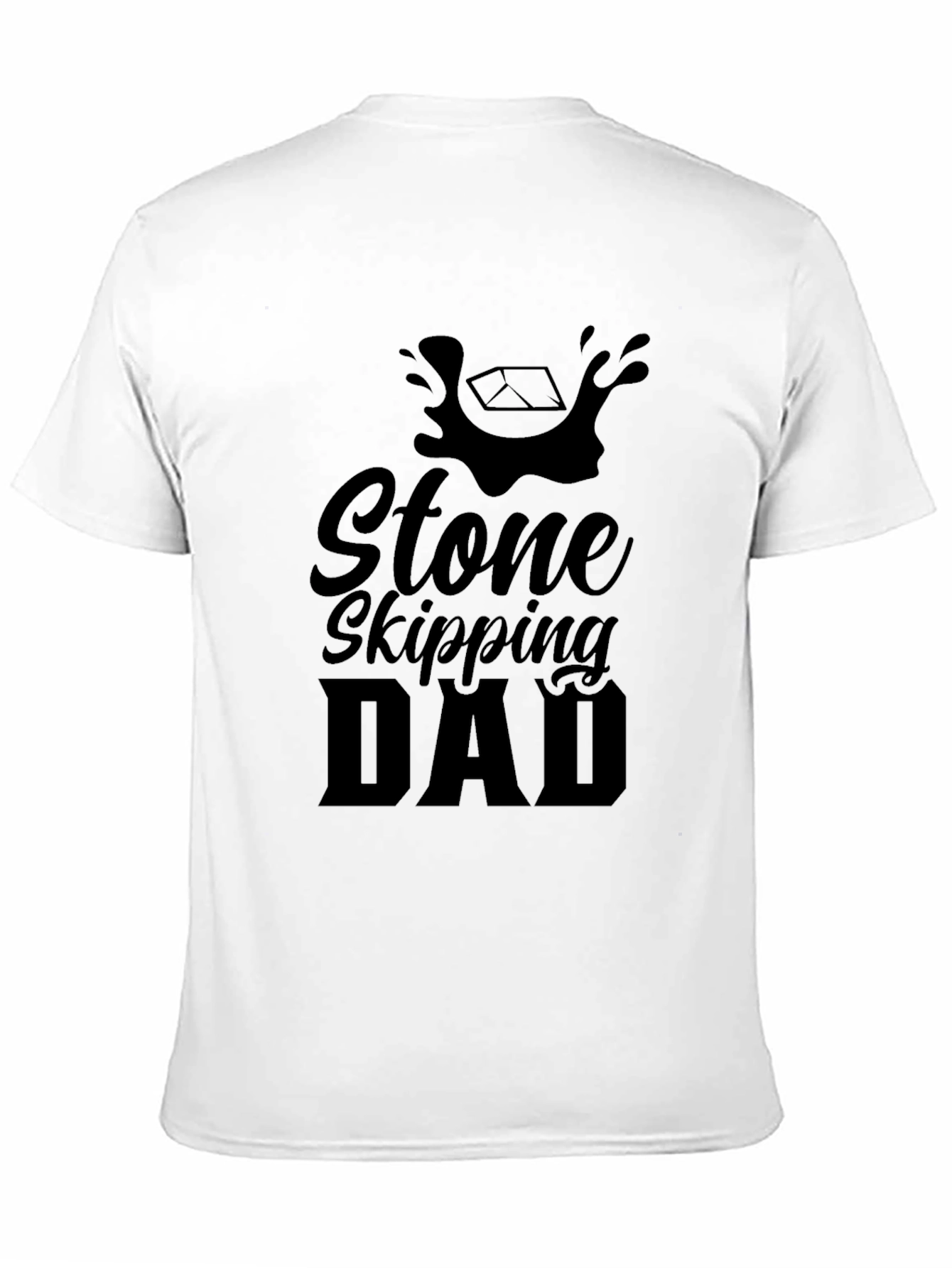 Stone Skipping Dad Black Graphic Tee