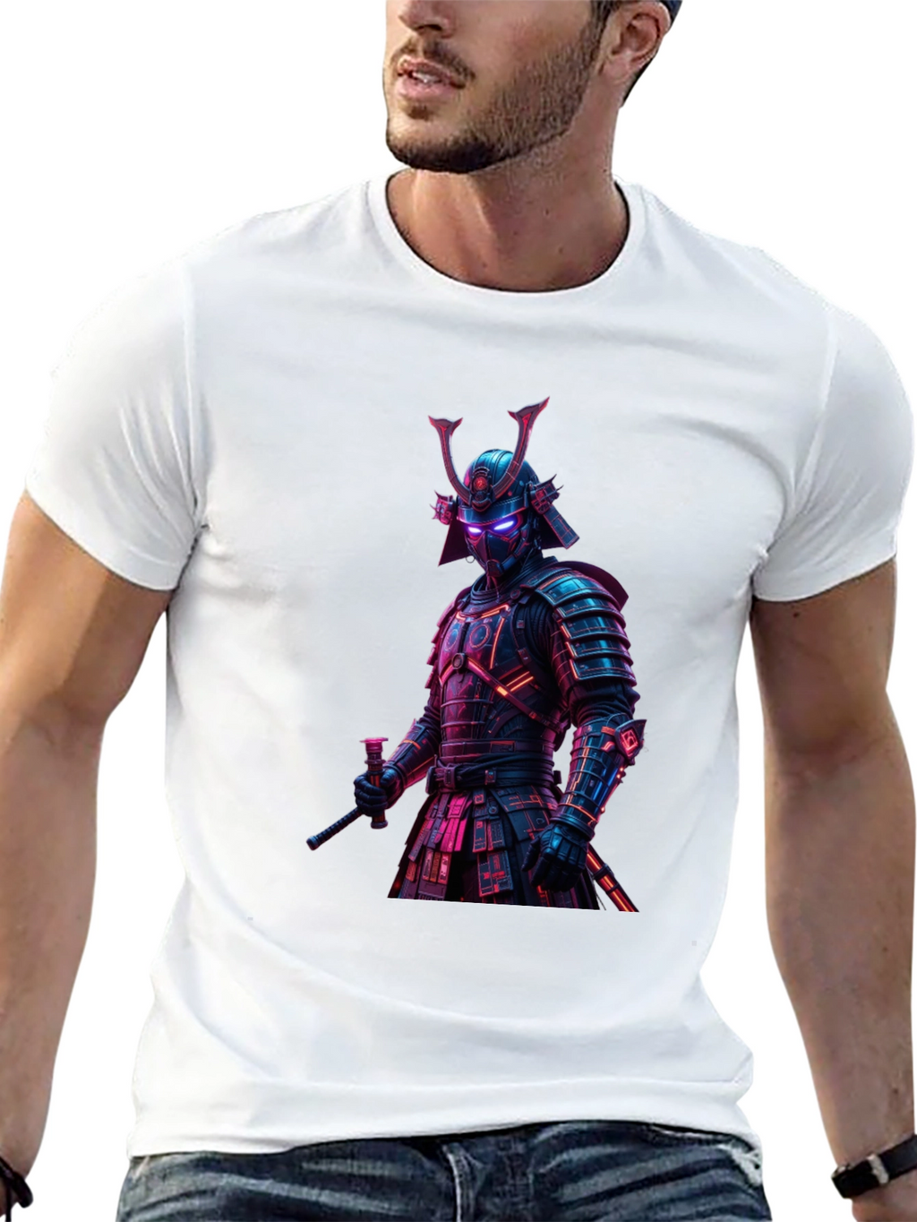 Samurai Warrior Graphic T-Shirt - Black
