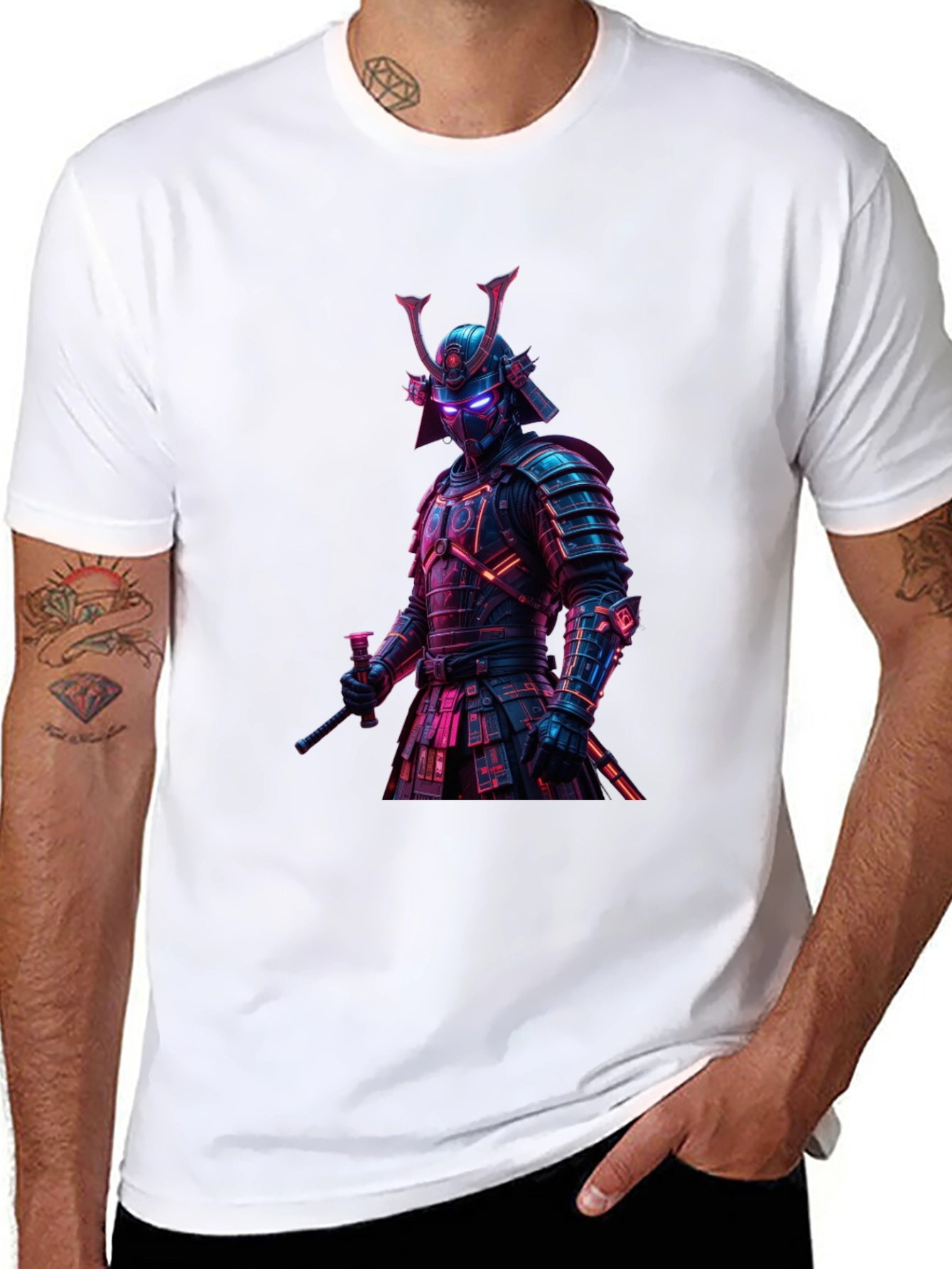 Samurai Warrior Graphic T-Shirt - Black