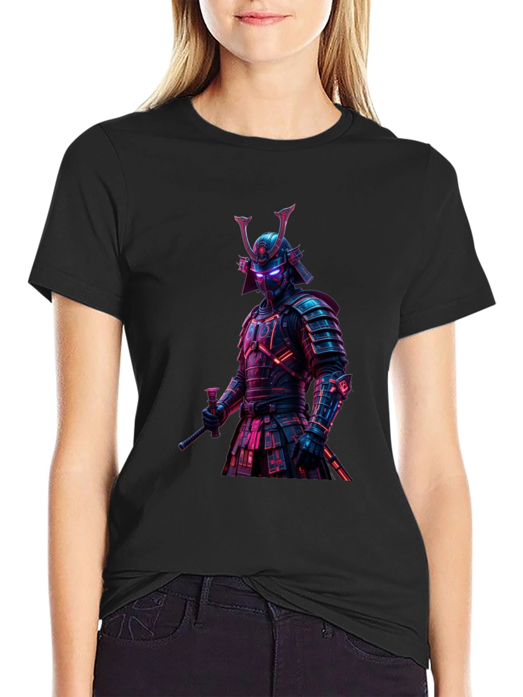 Samurai Warrior Graphic T-Shirt - Black