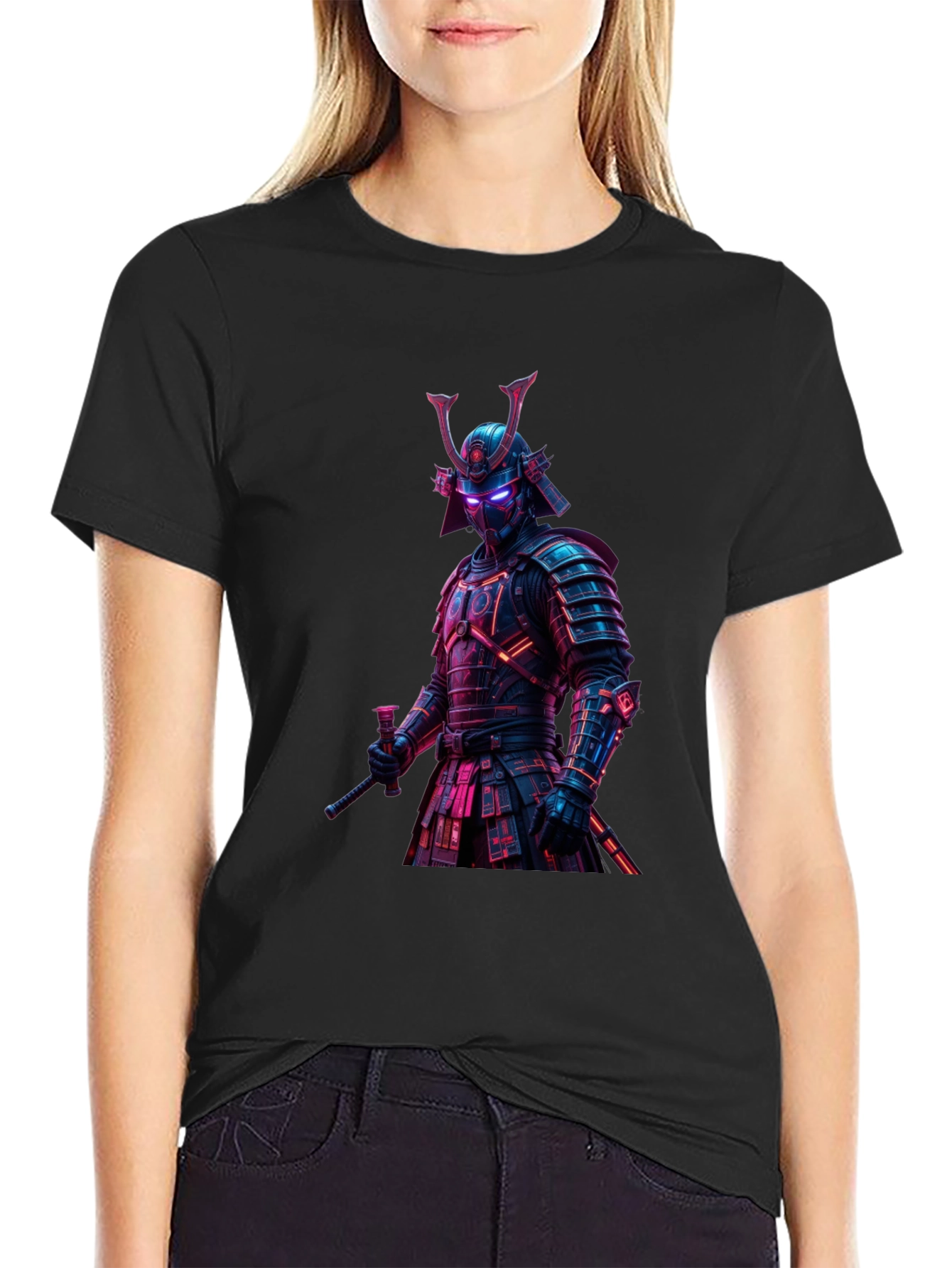 Samurai Warrior Graphic T-Shirt - Black