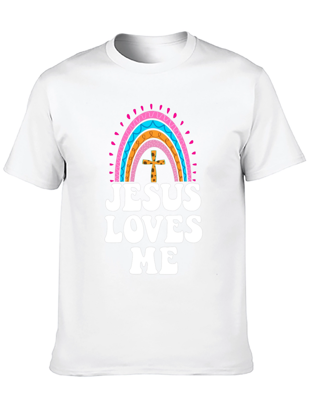Jesus Loves Me Rainbow Graphic Tee - Christian Faith