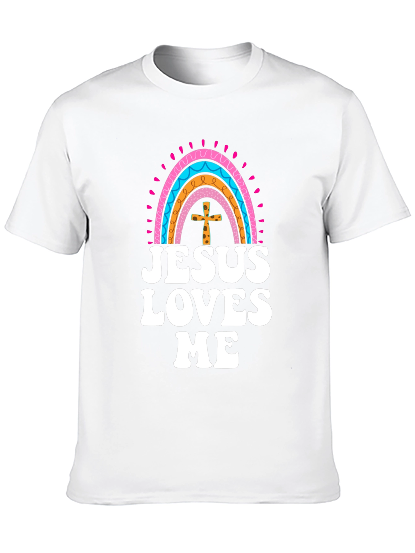 Jesus Loves Me Rainbow Graphic Tee - Christian Faith