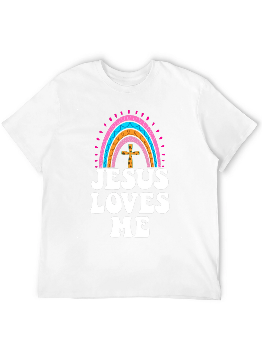 Jesus Loves Me Rainbow Graphic Tee - Christian Faith