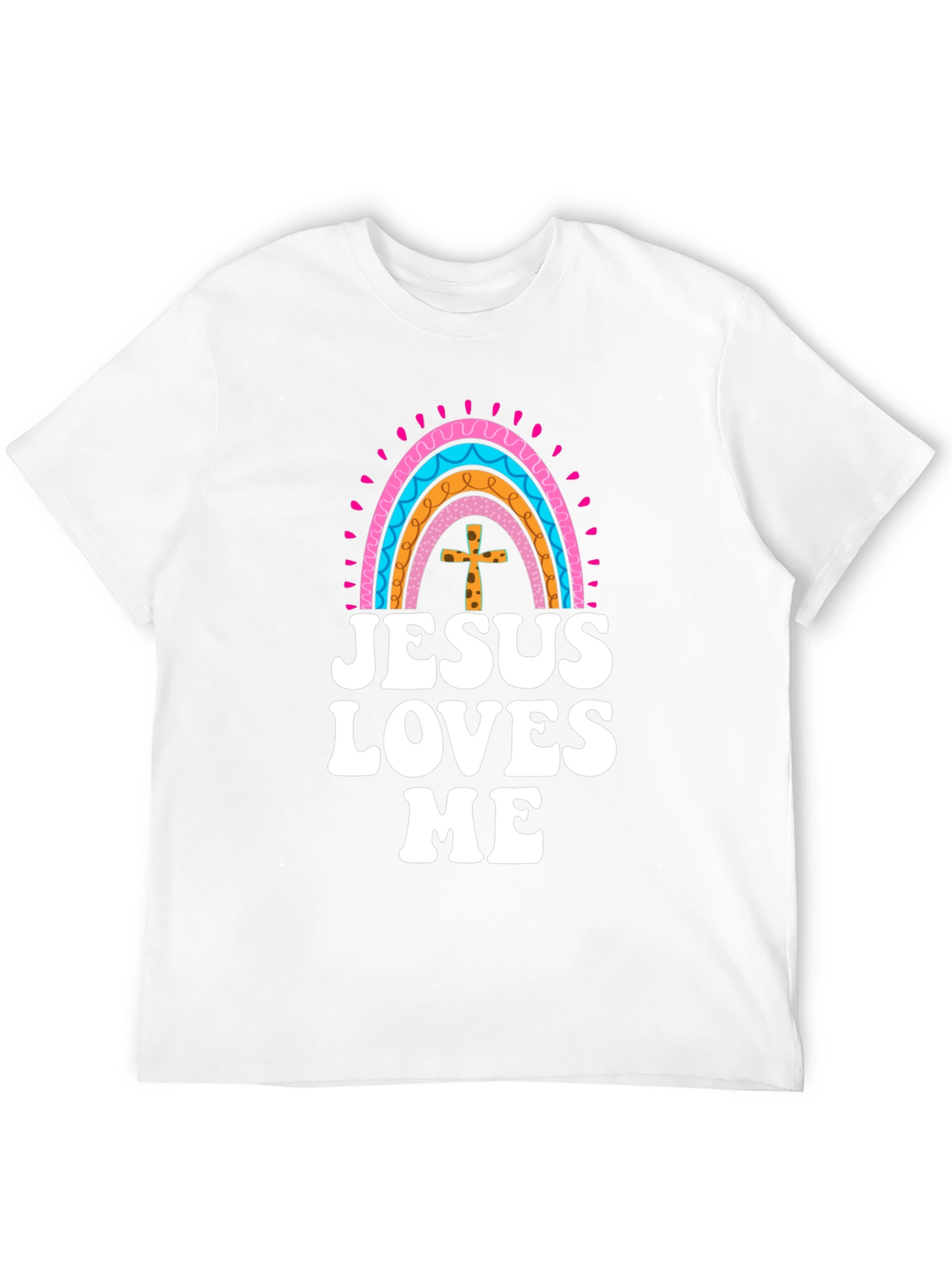 Jesus Loves Me Rainbow Graphic Tee - Christian Faith