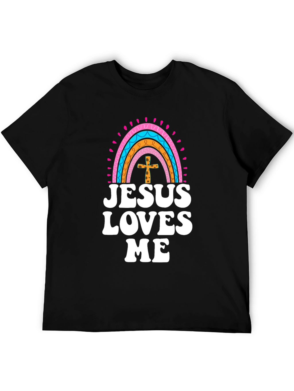 Jesus Loves Me Rainbow Graphic Tee - Christian Faith