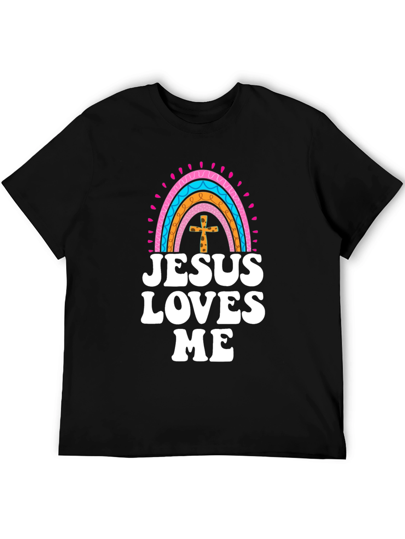 Jesus Loves Me Rainbow Graphic Tee - Christian Faith