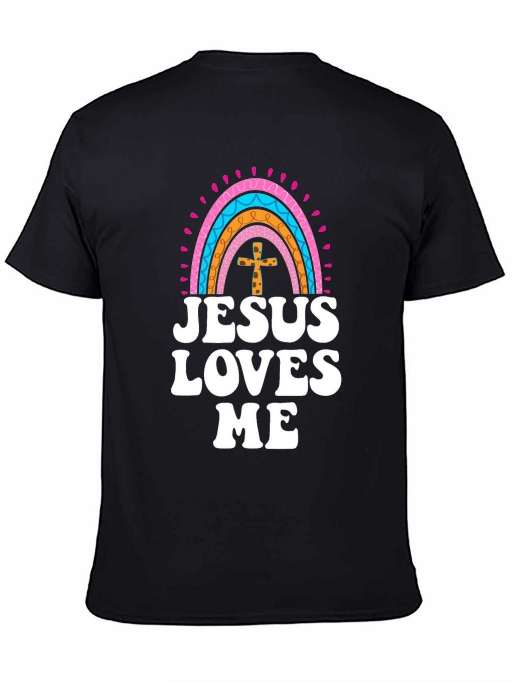 Jesus Loves Me Rainbow Graphic Tee - Christian Faith