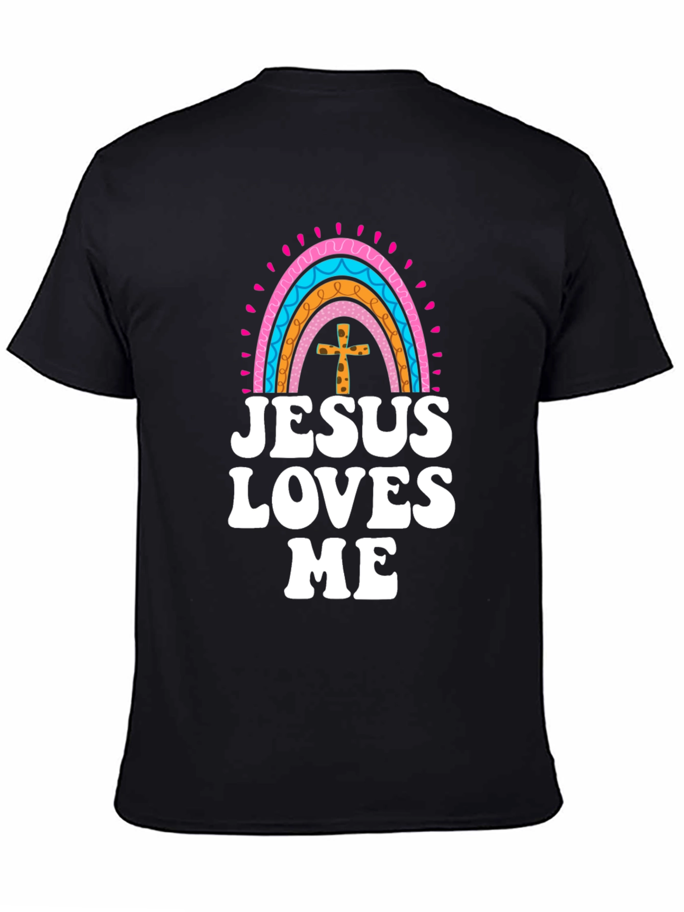 Jesus Loves Me Rainbow Graphic Tee - Christian Faith