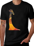 Geometric Giraffe Print Mens T-Shirt - Casual Wear