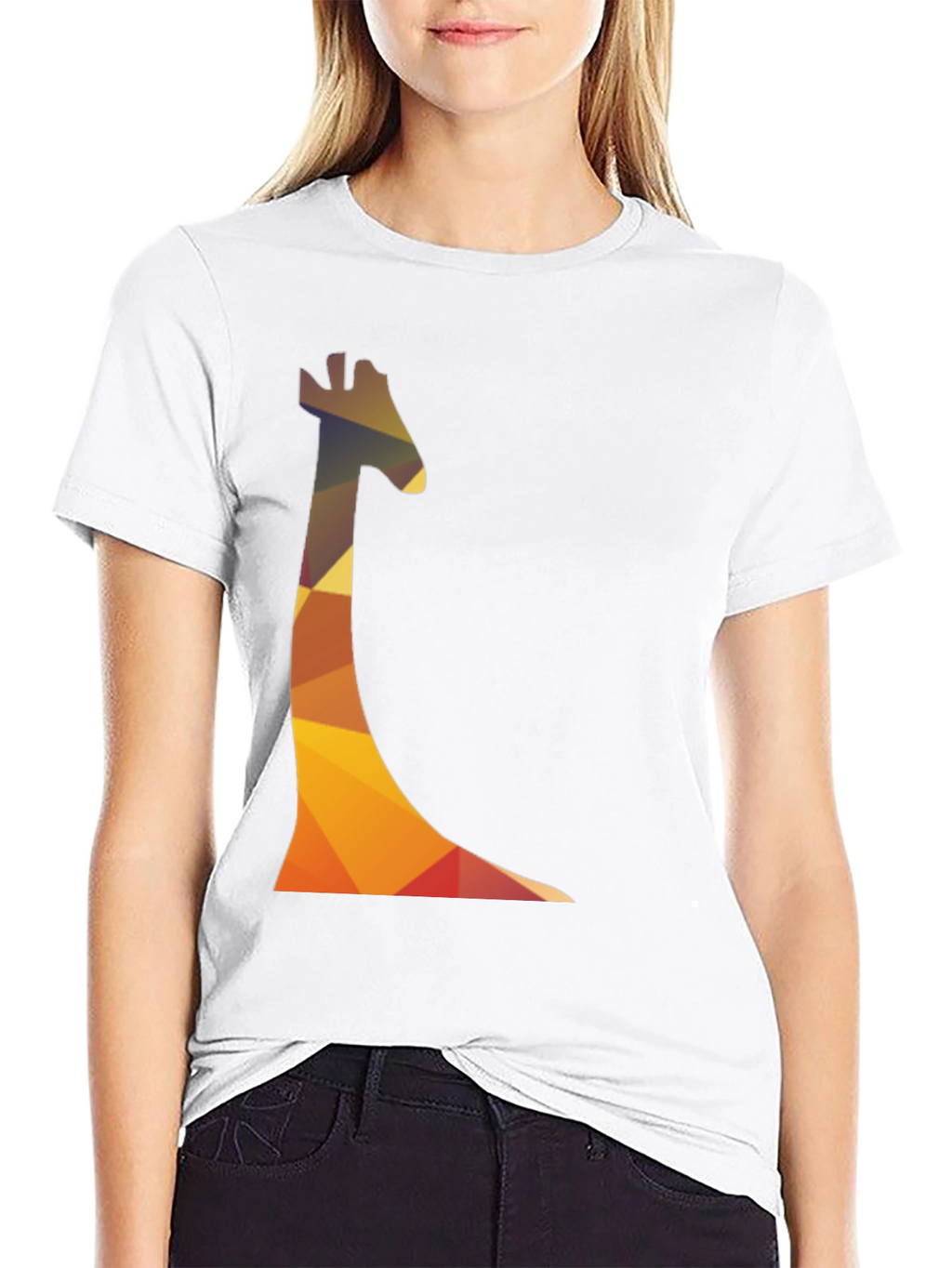 Geometric Giraffe Print Mens T-Shirt - Casual Wear