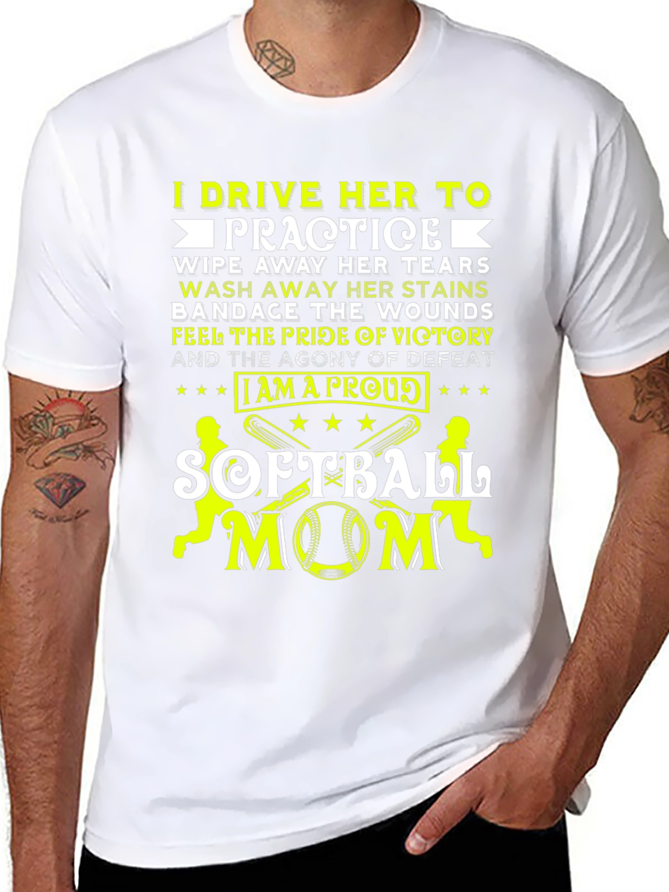 Proud Softball Mom Graphic Tee - Black
