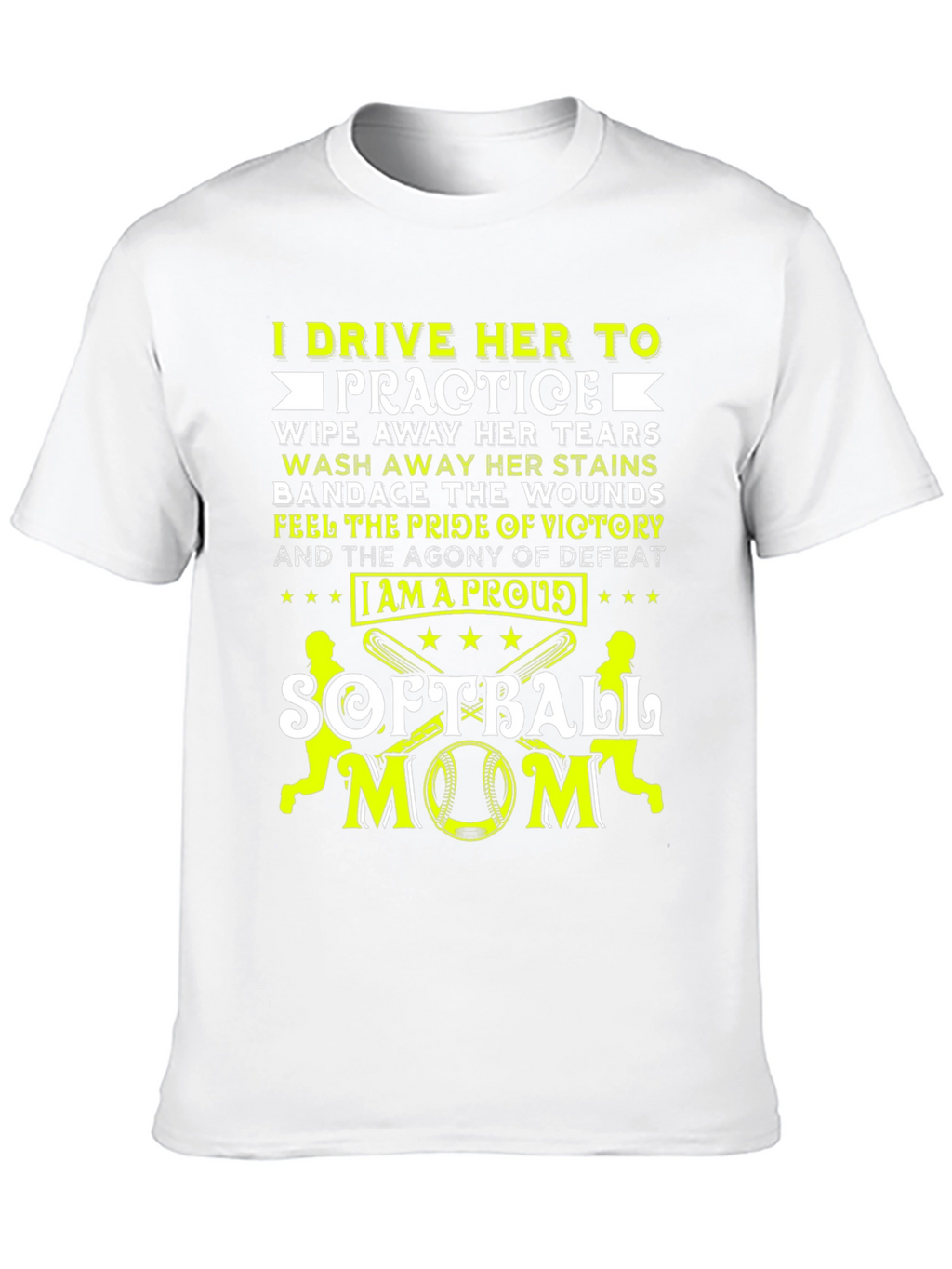 Proud Softball Mom Graphic Tee - Black