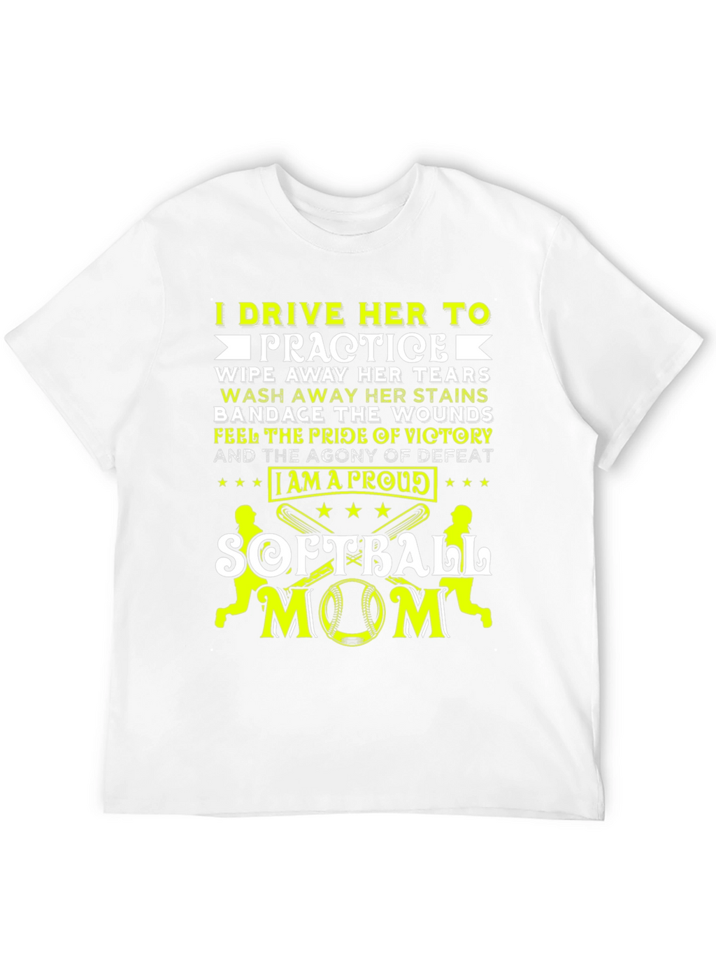 Proud Softball Mom Graphic Tee - Black