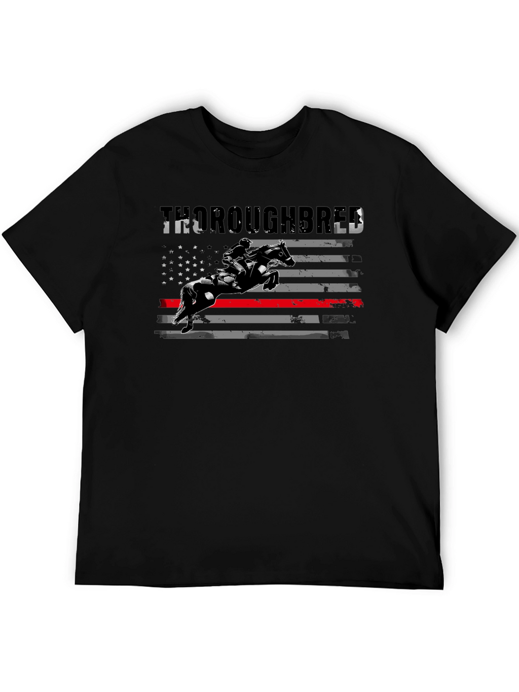 Thoroughbred Horse Rider American Flag T-Shirt