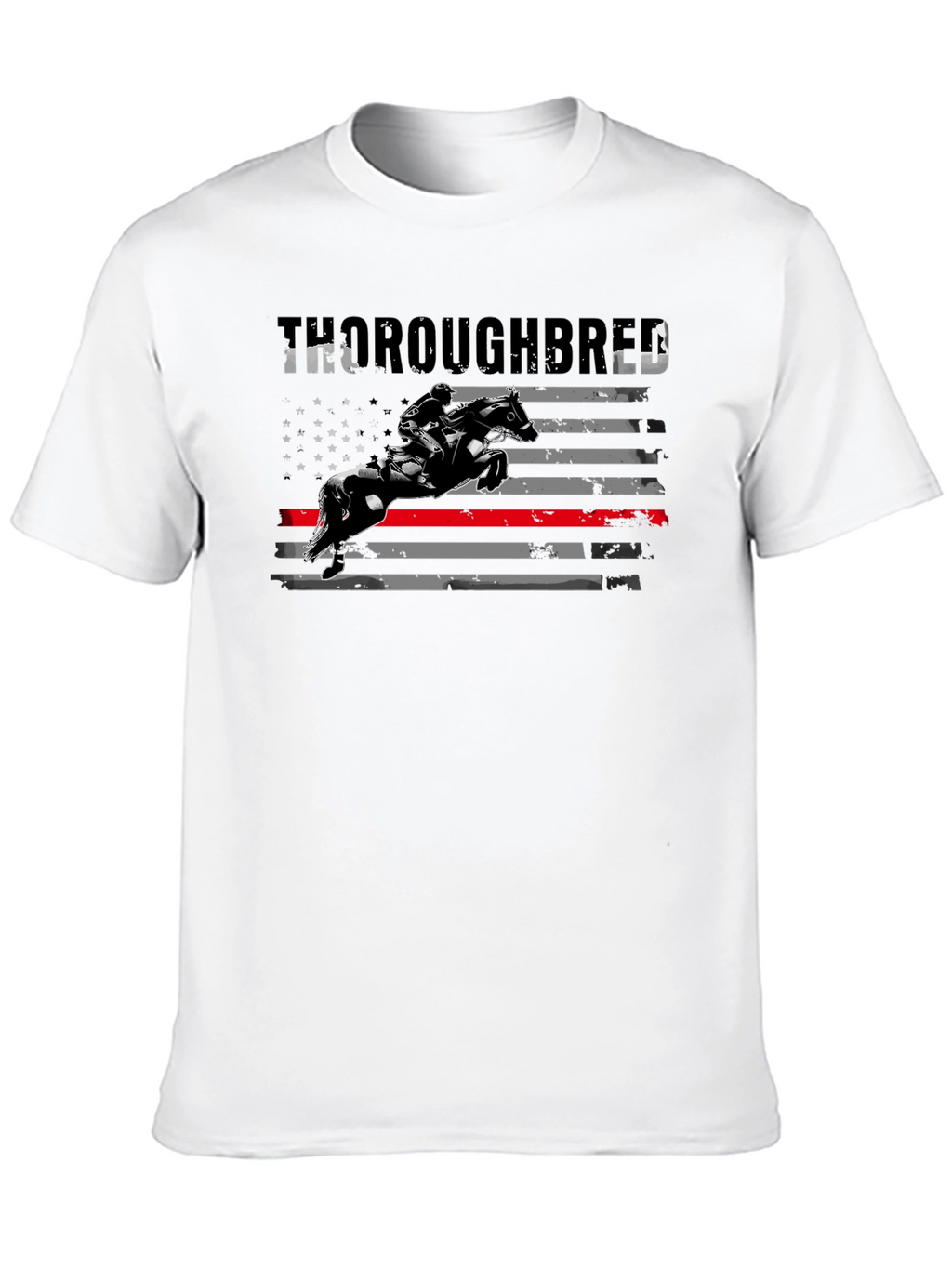 Thoroughbred Horse Rider American Flag T-Shirt