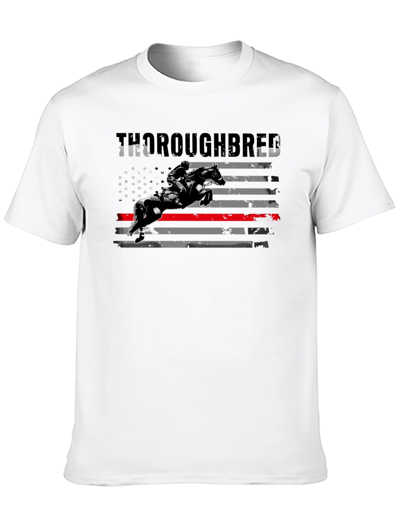 Thoroughbred Horse Rider American Flag T-Shirt