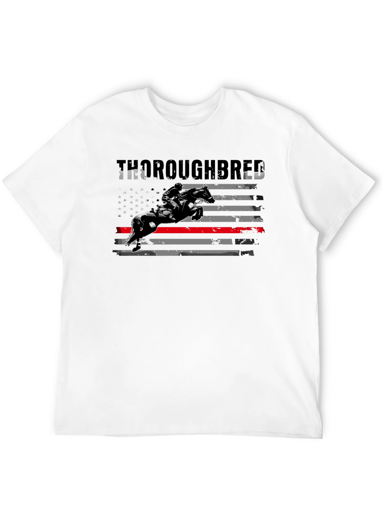 Thoroughbred Horse Rider American Flag T-Shirt