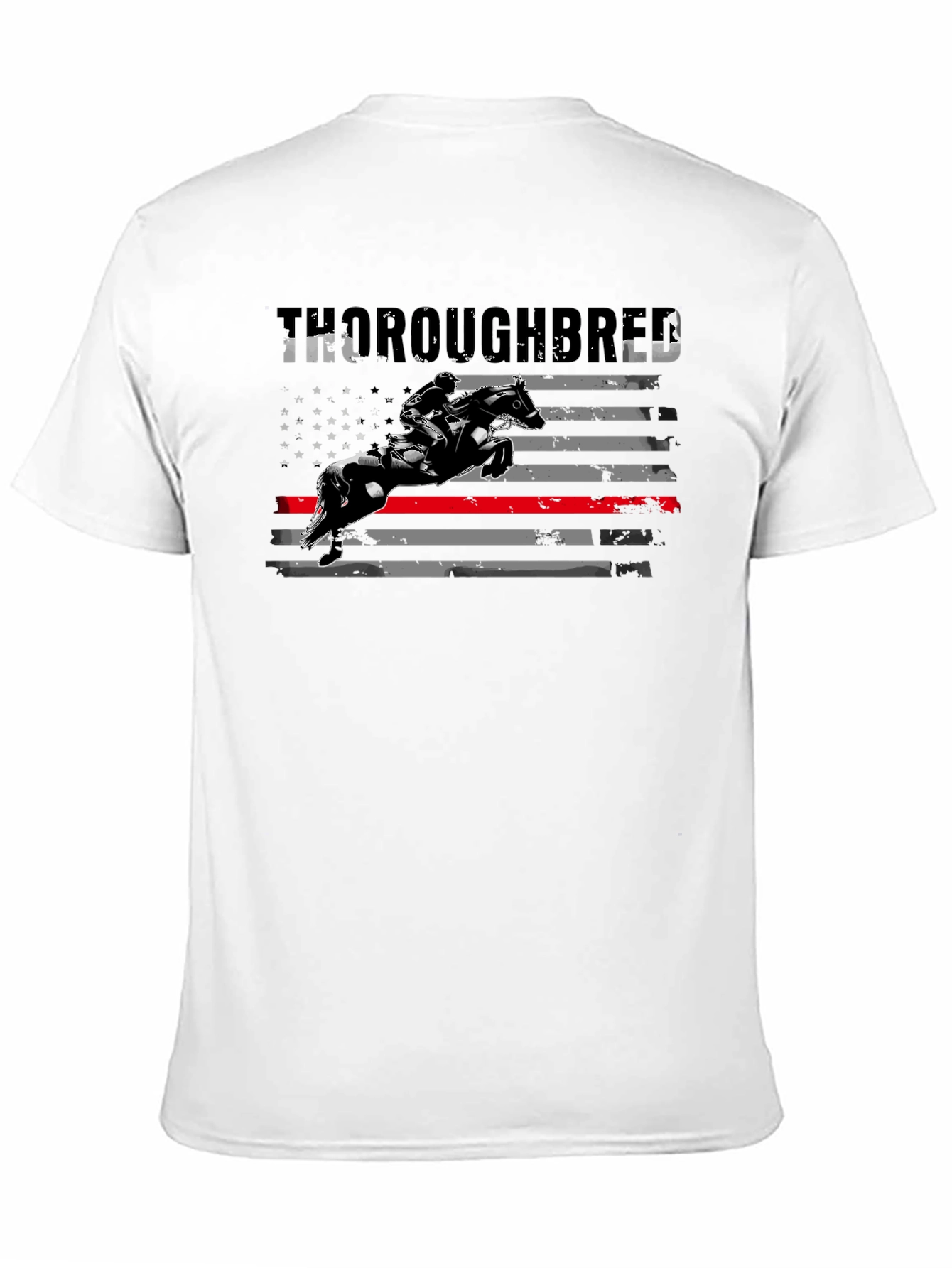 Thoroughbred Horse Rider American Flag T-Shirt
