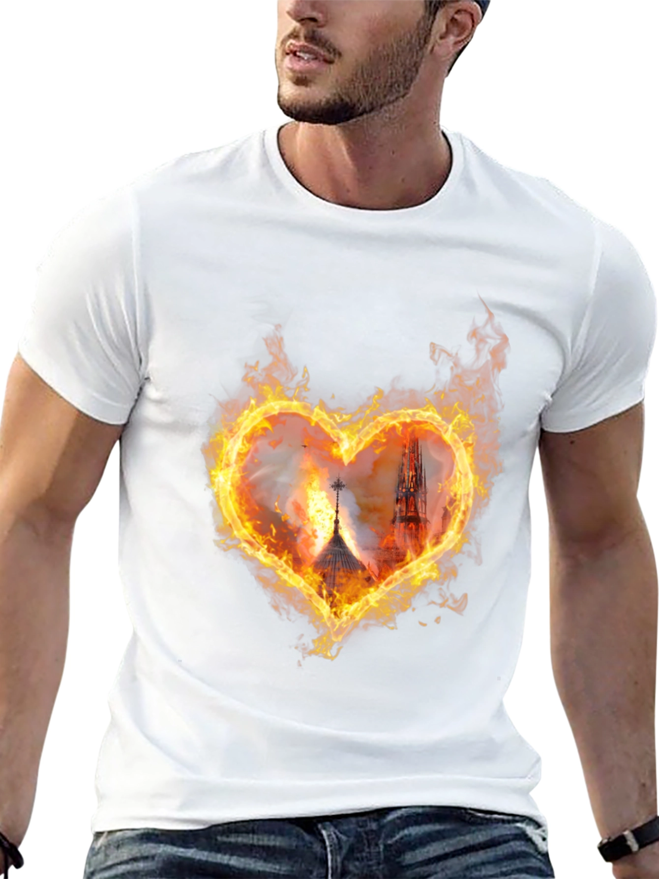 Fiery Heart Tower Graphic Tee