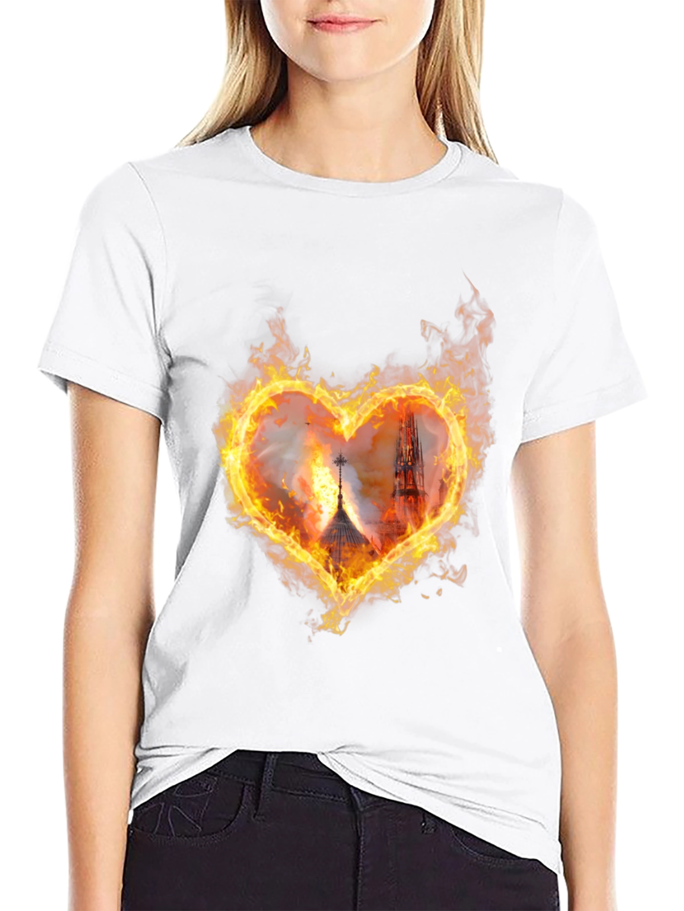 Fiery Heart Tower Graphic Tee