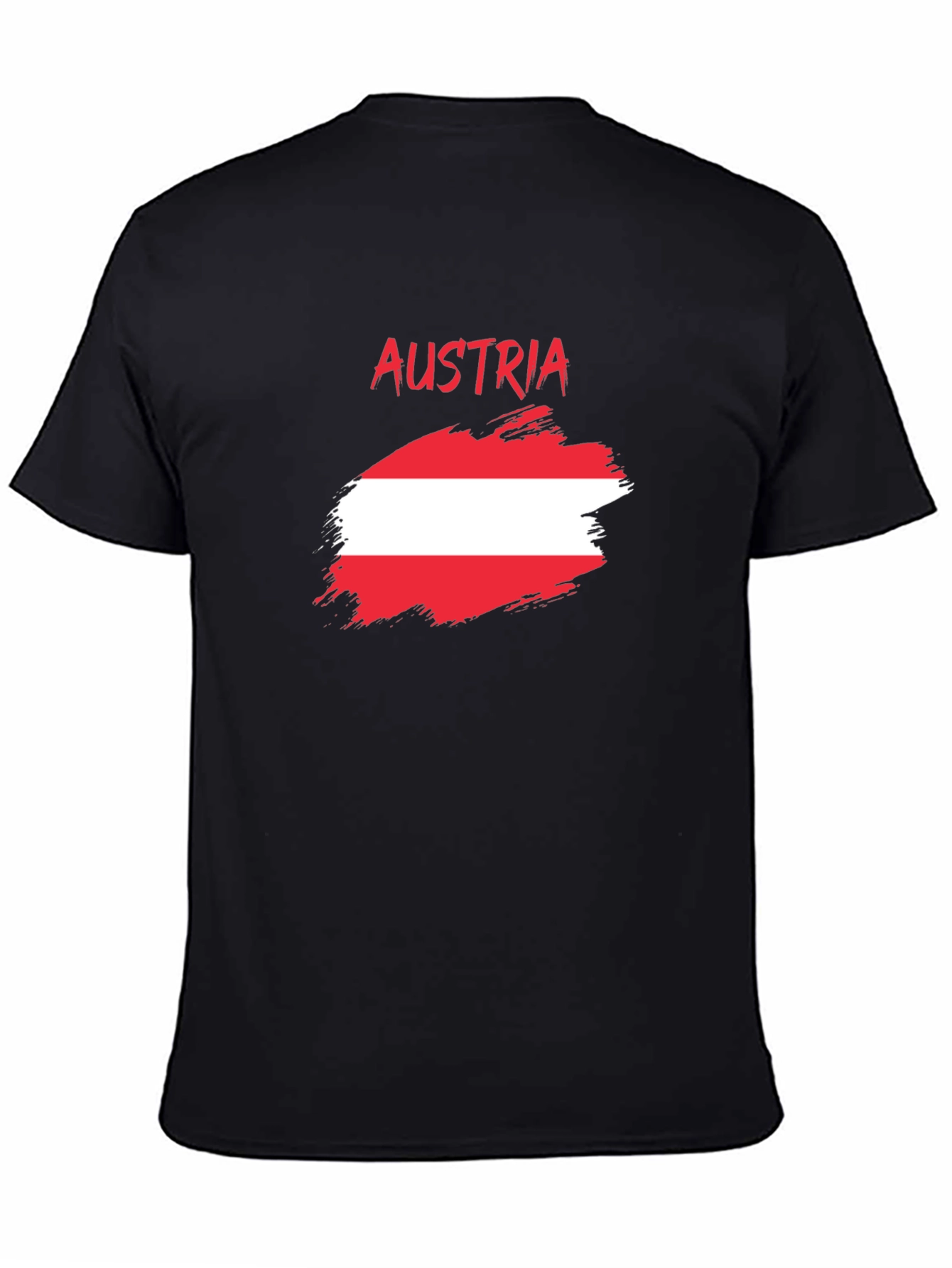 Austria Flag T-Shirt - Brush Stroke Design
