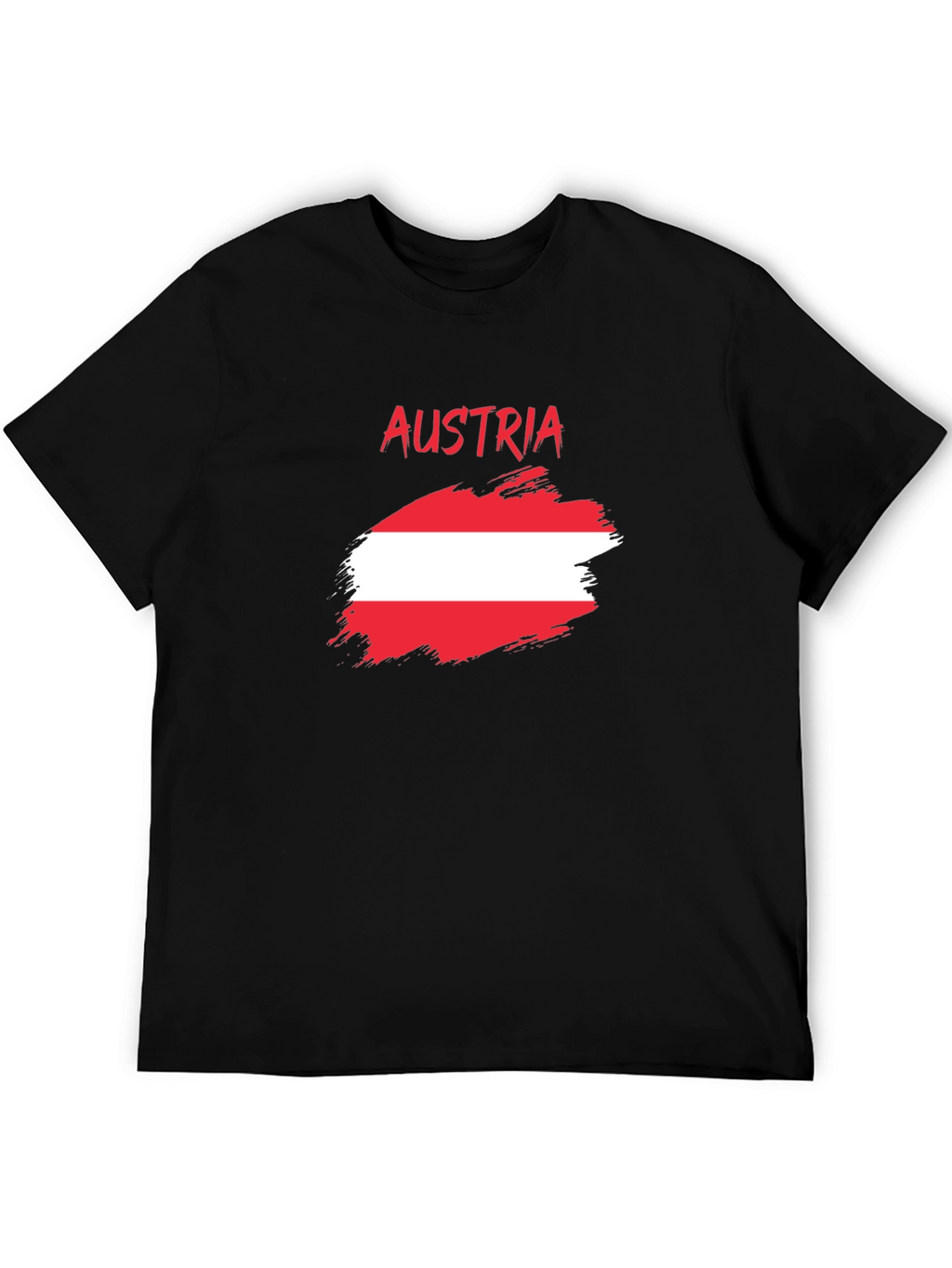 Austria Flag T-Shirt - Brush Stroke Design