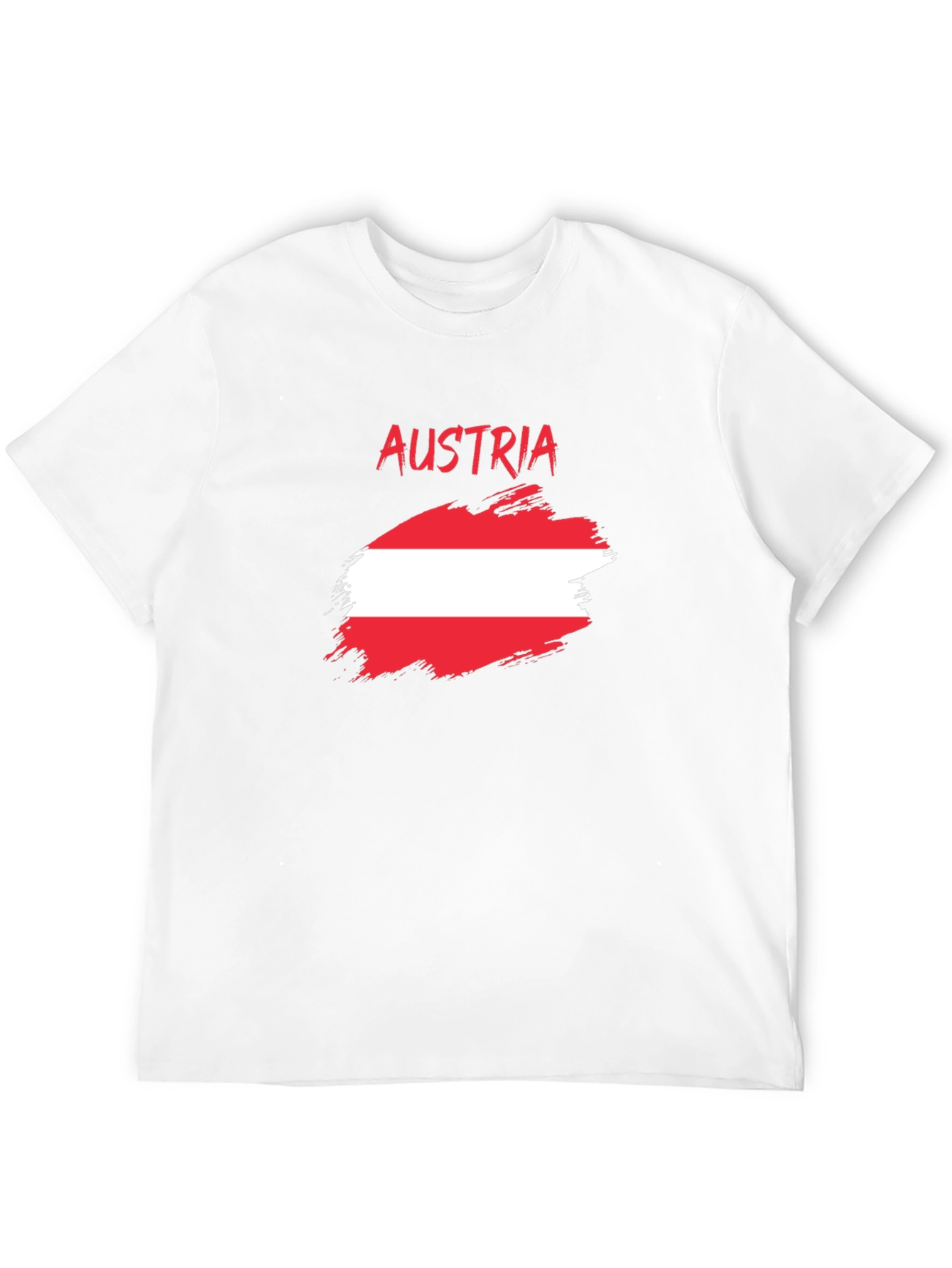 Austria Flag T-Shirt - Brush Stroke Design