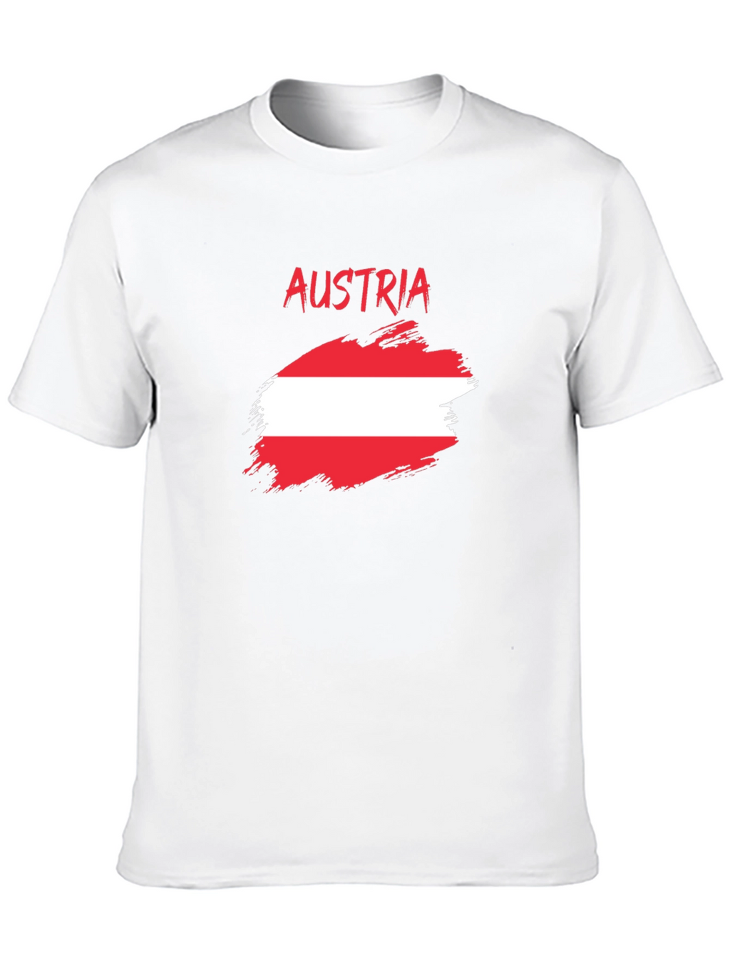 Austria Flag T-Shirt - Brush Stroke Design