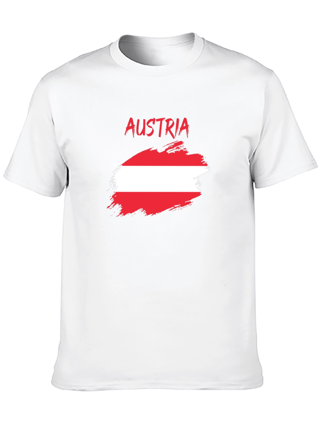 Austria Flag T-Shirt - Brush Stroke Design