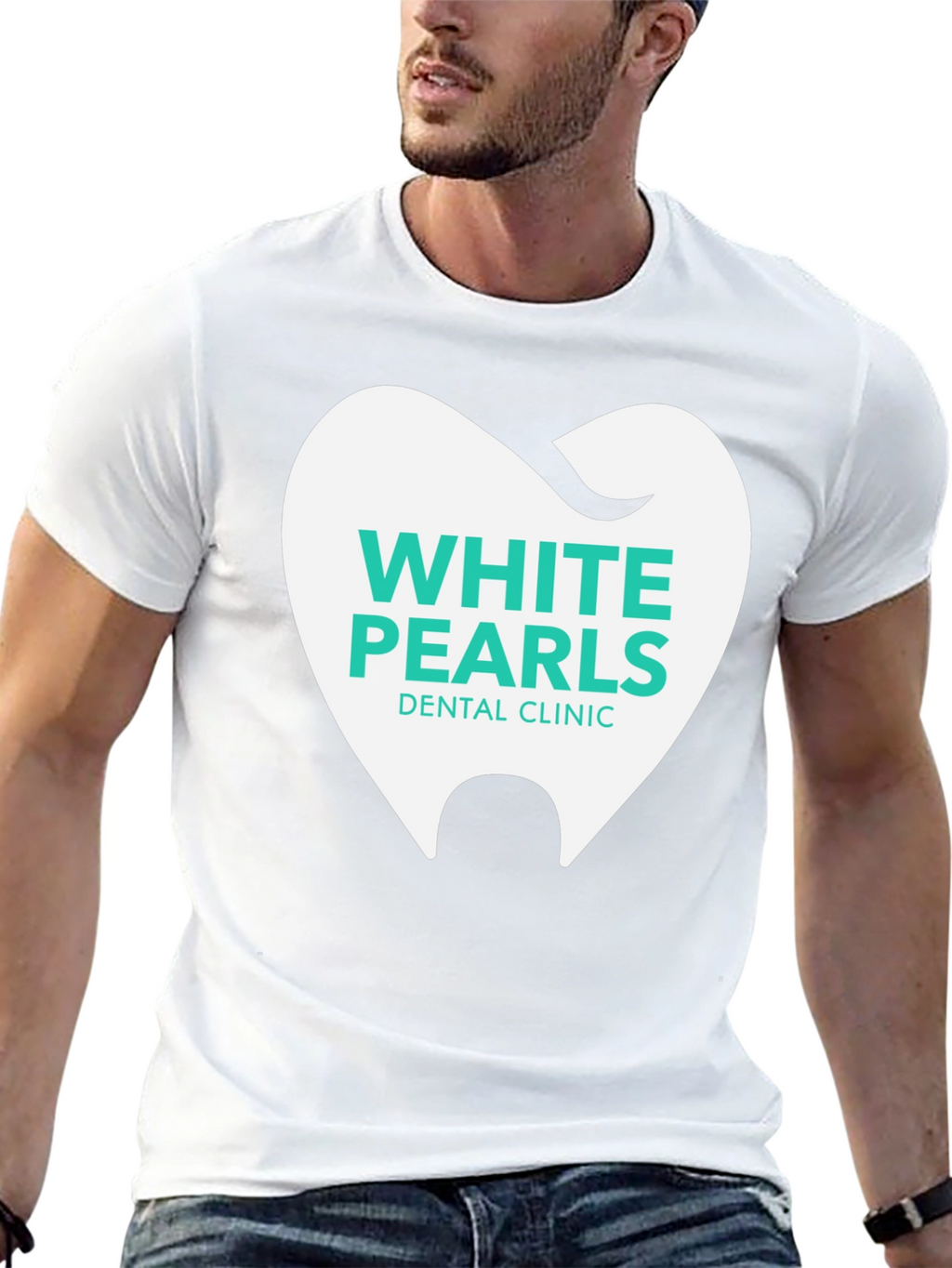 White Pearls Dental Clinic T-Shirt - Black