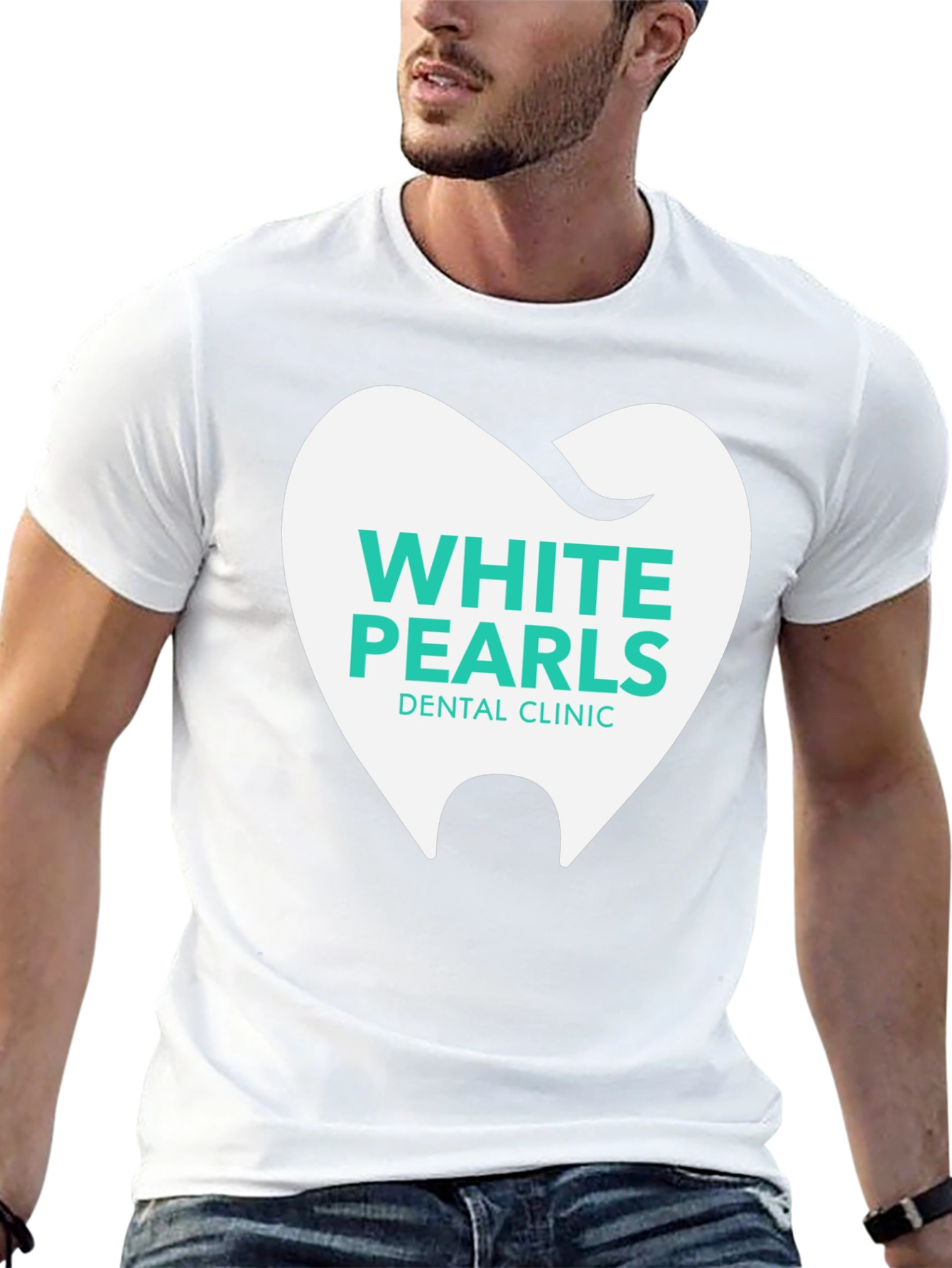 White Pearls Dental Clinic T-Shirt - Black