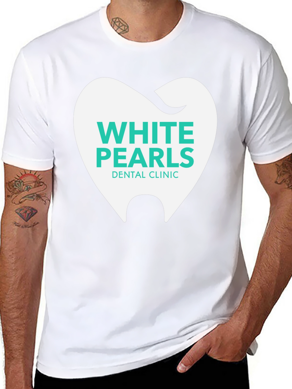 White Pearls Dental Clinic T-Shirt - Black