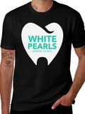 White Pearls Dental Clinic T-Shirt - Black