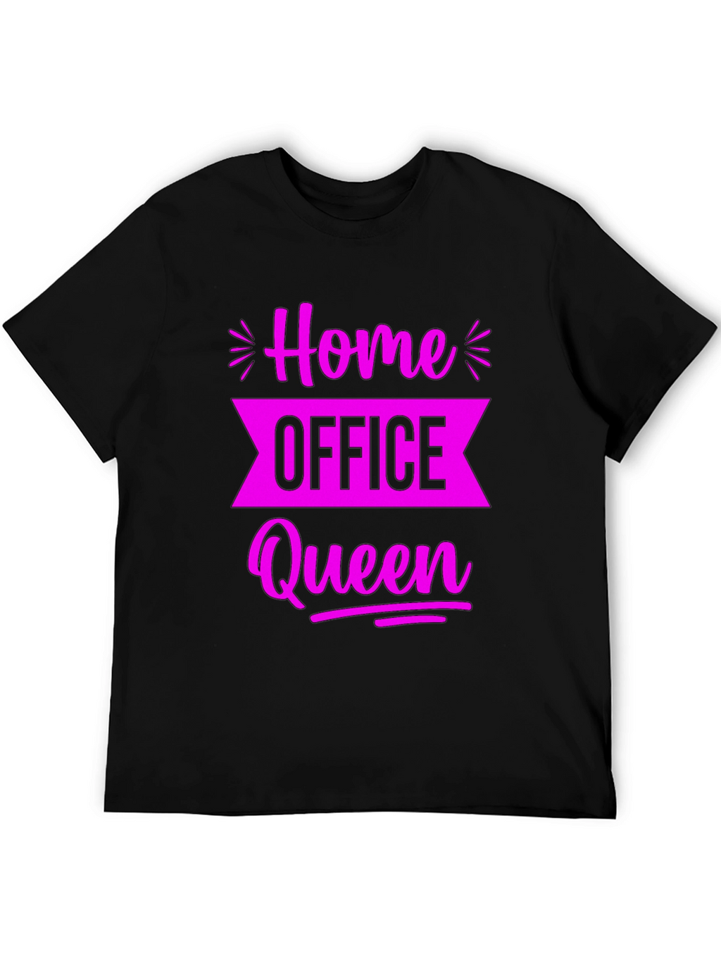 Home Office Queen Black Graphic Tee
