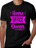 Home Office Queen Black Graphic Tee