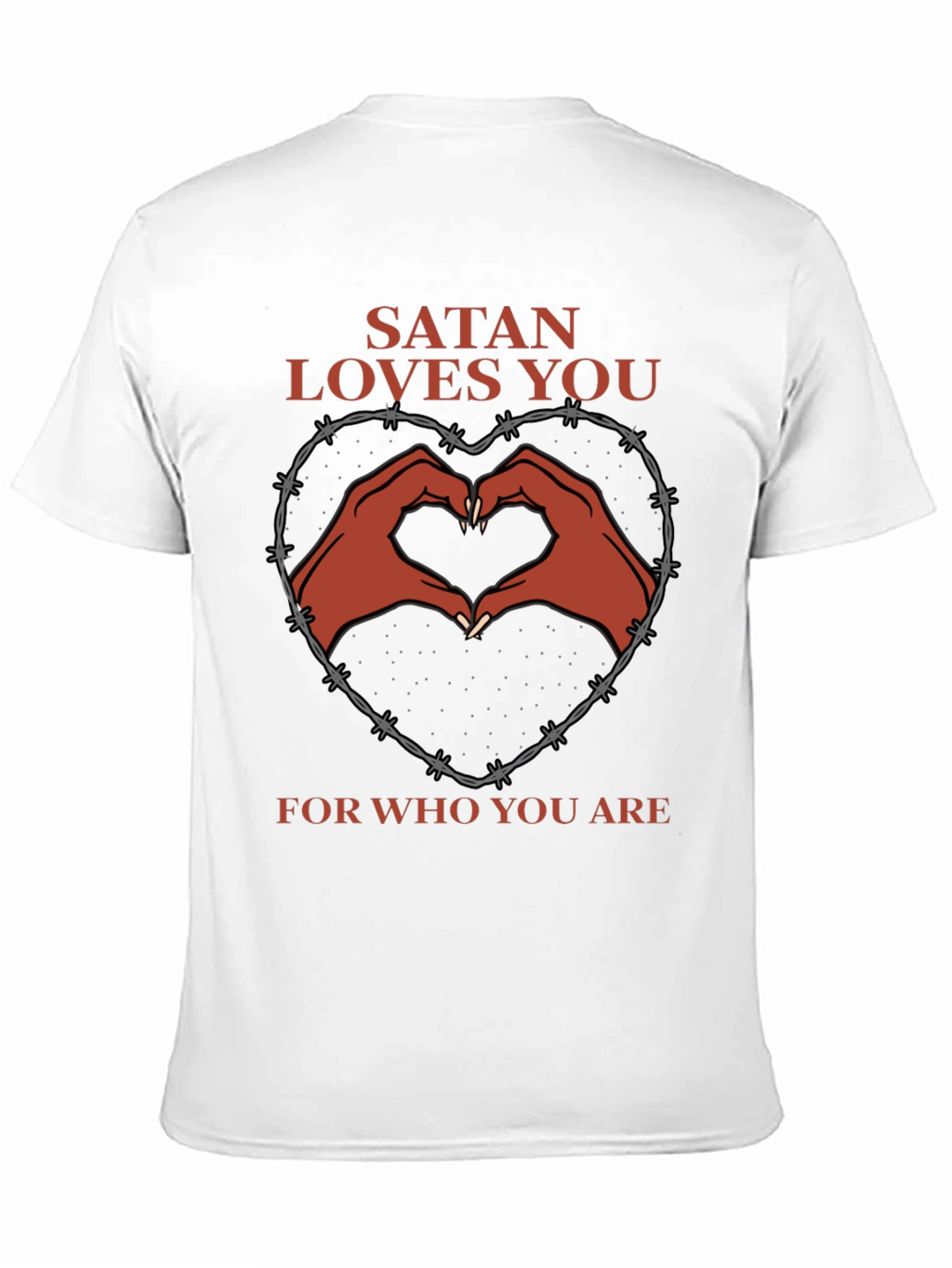Satan Loves You T-Shirt - Heart Hands