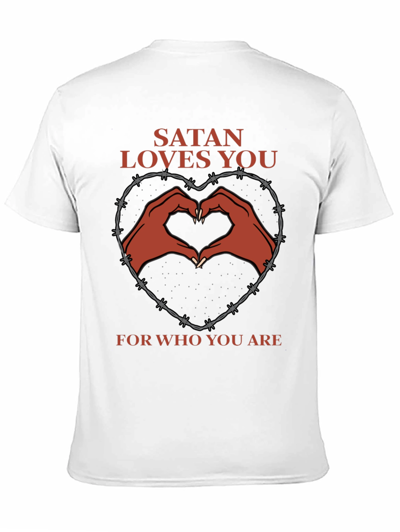 Satan Loves You T-Shirt - Heart Hands